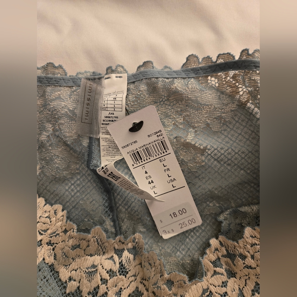 Intimissimi Blue and Cream Lace Panties - Picture 3 of 6